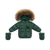 Ellabee Pine Raccoon Bella Enfant Down Coat