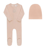 Aurora Pink Metallic Crest Collection Footie Set