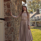 La Nina Beige Wool and Leather Set