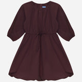 Pompomme Burgundy Taffeta Bubble Dress