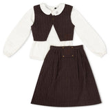 Bonjour Brown Pinstripe Set