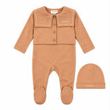 Parni Pink Embroidered Collar Baby Cardigan Set