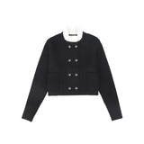 Valentina Black Double Breasted Knit Blazer