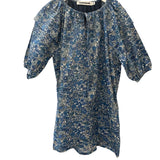 Tangerine Blue Liberty Print Pleated Dress