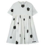 Little Creative Factory White & Black Flower Coral Reef Dress