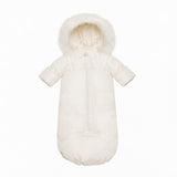 Pramie Ivory Heart Button Snowsuit