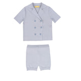 Le Bourdon Light Blue Double Breasted Knit Set