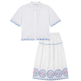 Pip + Pio Cream Scalloped Embroidered Set