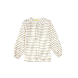 Le Bourdon Brown Peter Pan Collared Blouse