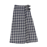 Bamboo Black/White Pleated Buckle Skirt