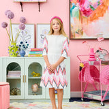 Porter White Neon Embroidery Dress