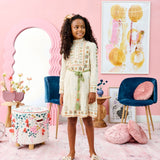 Porter Cream Orange Embroidery Dress