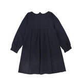 Bamboo Navy Wool Embroidered Dress