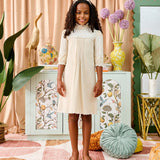 Porter Taupe/White Eyelet Dress