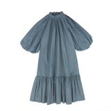 Francesca Guiliano Dusty Blue Puff Dress