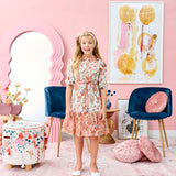 Porter Printed Button Drawstring Dress