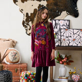 Porter Maroon Floral Chiffon Dress