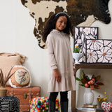 Porter Beige Sweatshirt Shirring Dress