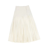 Valentina Cream Accordion Pleated Panel Skirt