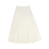 Valentina Cream Accordion Pleated Panel Skirt