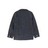 Le Bourdon Navy Textured Blazer