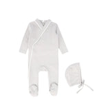 Bebe Jolee Blue Piped Wrap Footie