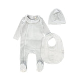 Bebe Jolee Blue Velour Collar Footie