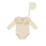 Teela Ivory Ruffle Romper With Bonnet