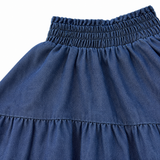 Teela Dark Denim Smocked Skirt