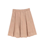 Bamboo Pink Wool Pleat Skirt