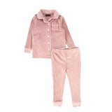 Bamboo Pink Velour Piped Pj's