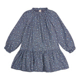 My Little Cozmo Grey Melange Floral Malta Dress