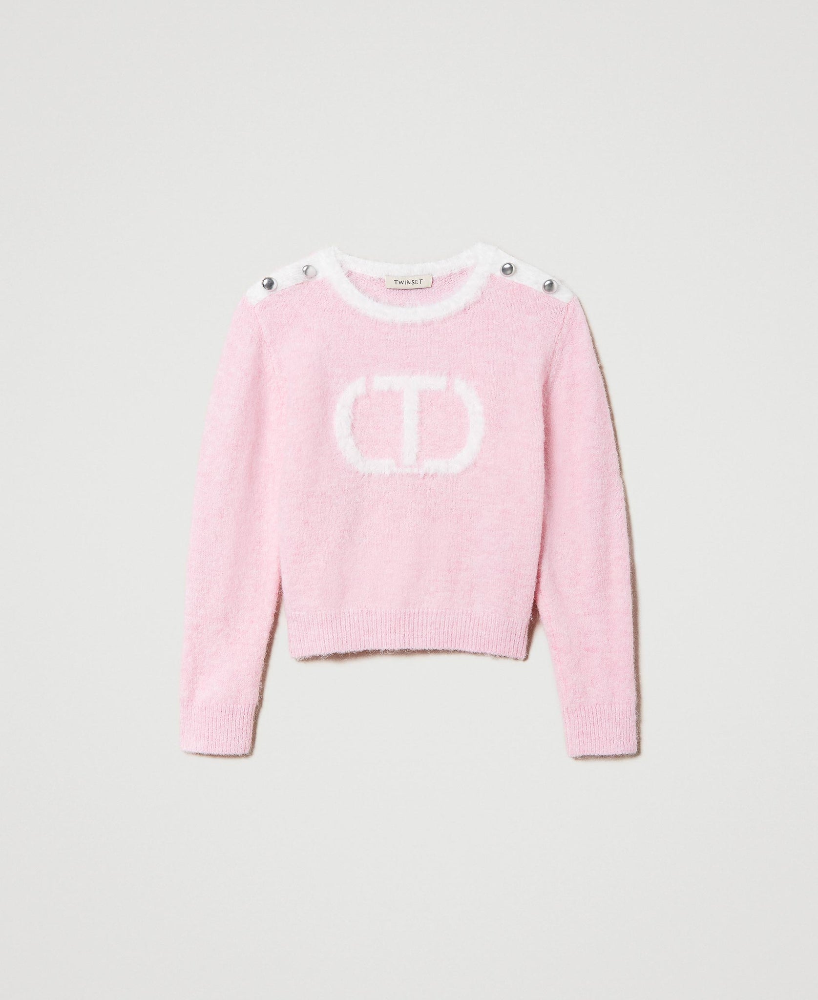 Twinset Lilac Rose Logo Sweater