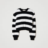 Twinset Snow/Black Stripe Sweater