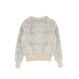 Bamboo Light Grey Plaid Knit Collar Sweater
