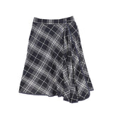 Bamboo Navy Wrap Ruffle Skirt