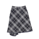 Bamboo Navy Wrap Ruffle Skirt