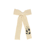Francesca Guiliano Oatmeal Knit Embroidered Bow