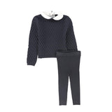 Bace Grey Textured Crochet Knit Set