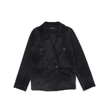 Francesca Guiliano Black Velvet Buttoned Blazer