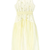 Valentina Yellow Rhinestone Studded Chiffon Jumper Set