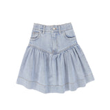 Bamboo Light Blue Denim Drop Waist Skirt