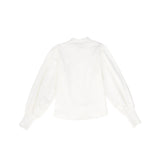 Bamboo White Stitched Linen Blouse