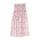 Valentina Fuchsia Pink Printed Smocked Waist Skirt
