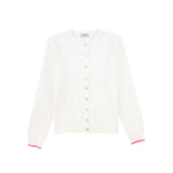 Valentina White Pointelle Knit Cardigan