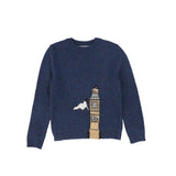 Bace Collection Blue Speckled Big Ben Sweater