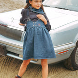 Calla Lili Denim Blue Suspender Dress