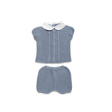 Juliana Sky Blue Collar Short Knit Set