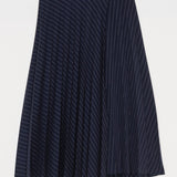 Twinset Classic Blue Stripe Pleated Skirt