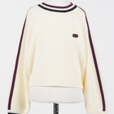 Twinset Cream Stripe Sleeve Sweater